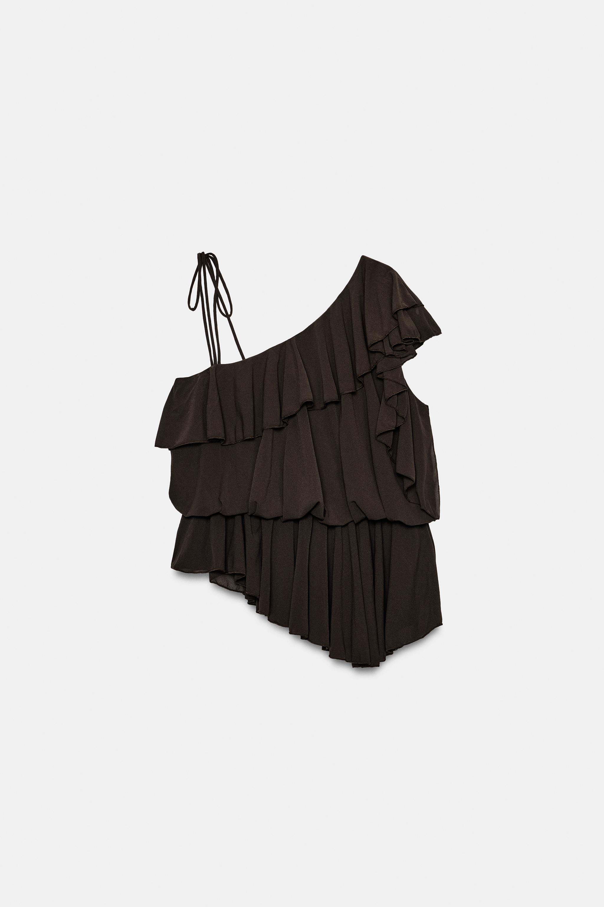TOP ASYMÉTRIQUE À VOLANTS